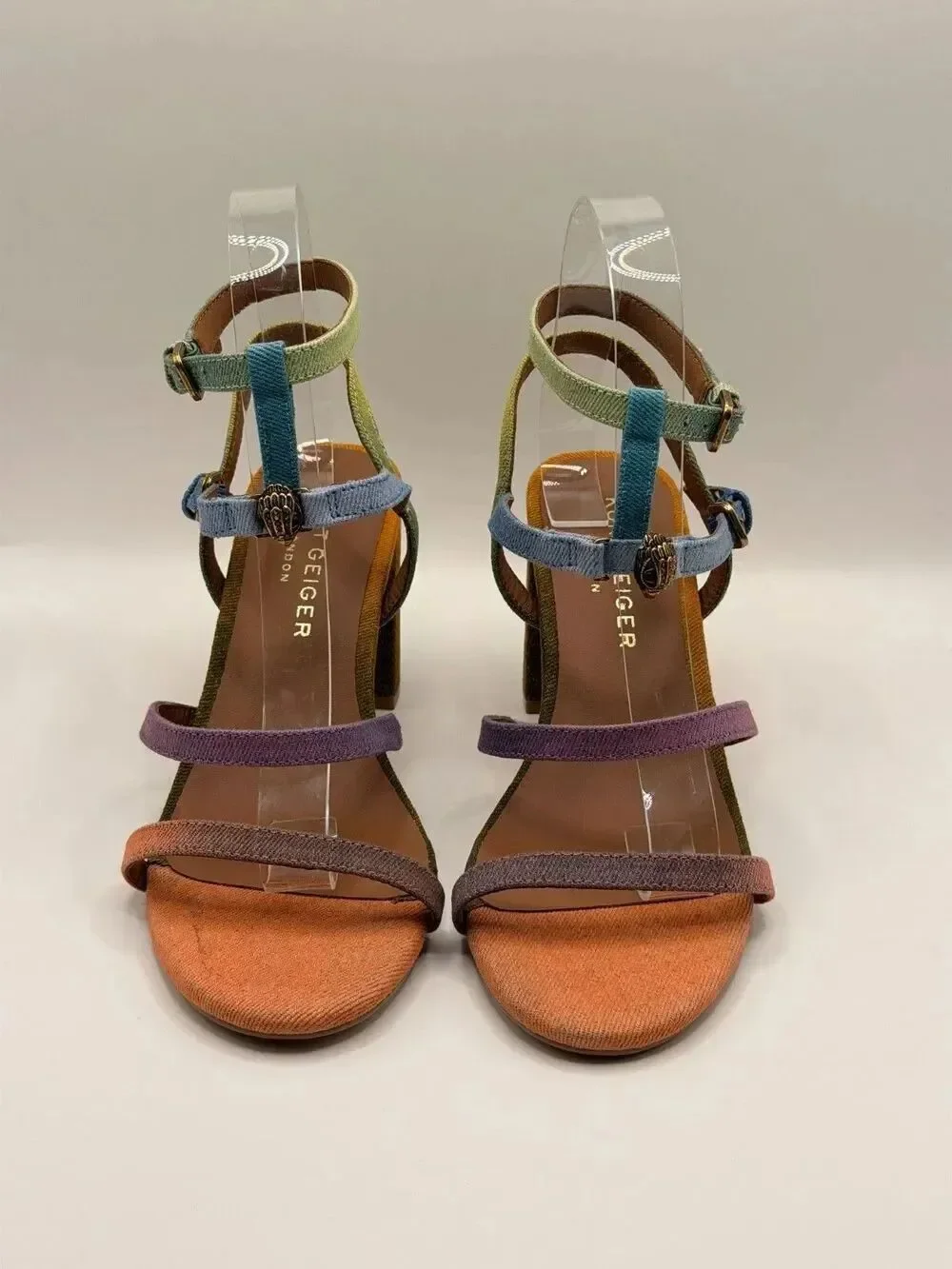 KURT GEIGER LONDON Women's Hampton Gladiator Colorful Strap Heel Sandals Sz 8